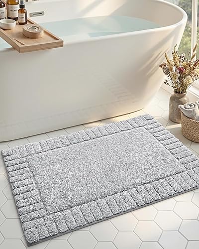 Miniatura 16 de DEXI Alfombras de baño de 17 x 30 pulgadas, extra suaves, absorbentes, antideslizantes, para suelo de baño, lavables a máquina, para suelo de ducha