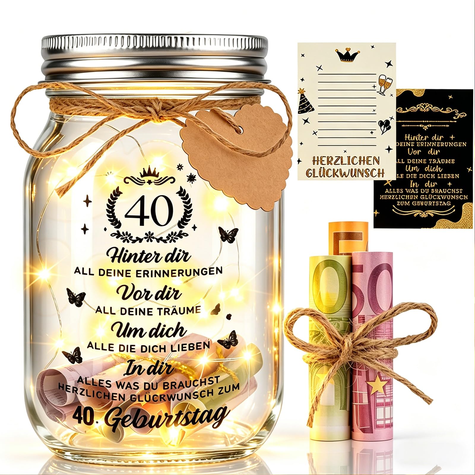 Geburtstag Frau Mann LED Flaschenlicht Geburtstag