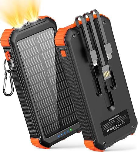 LATIMERIA Cargador solar de 45800 mAh, cargador de teléfono portátil con entrada USB C, panel solar de carga rápida 5V3.1A QC 3.0 para teléfono