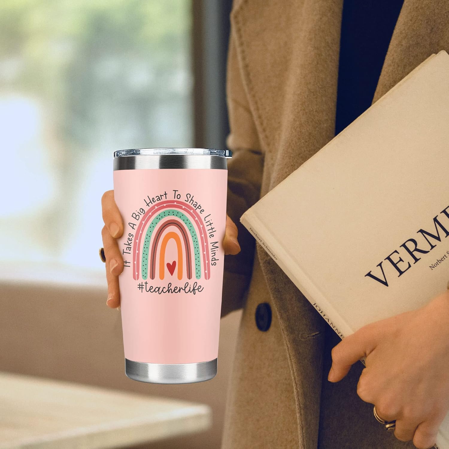Teacher Appreciation Gifts - Teacher Gifts for Women - Teachers Appreciation Week, Back To School, Birthday, Christmas Gift - Thank You Gift Ideas for Teachers - 20 Oz Pink Tumbler - Image 3