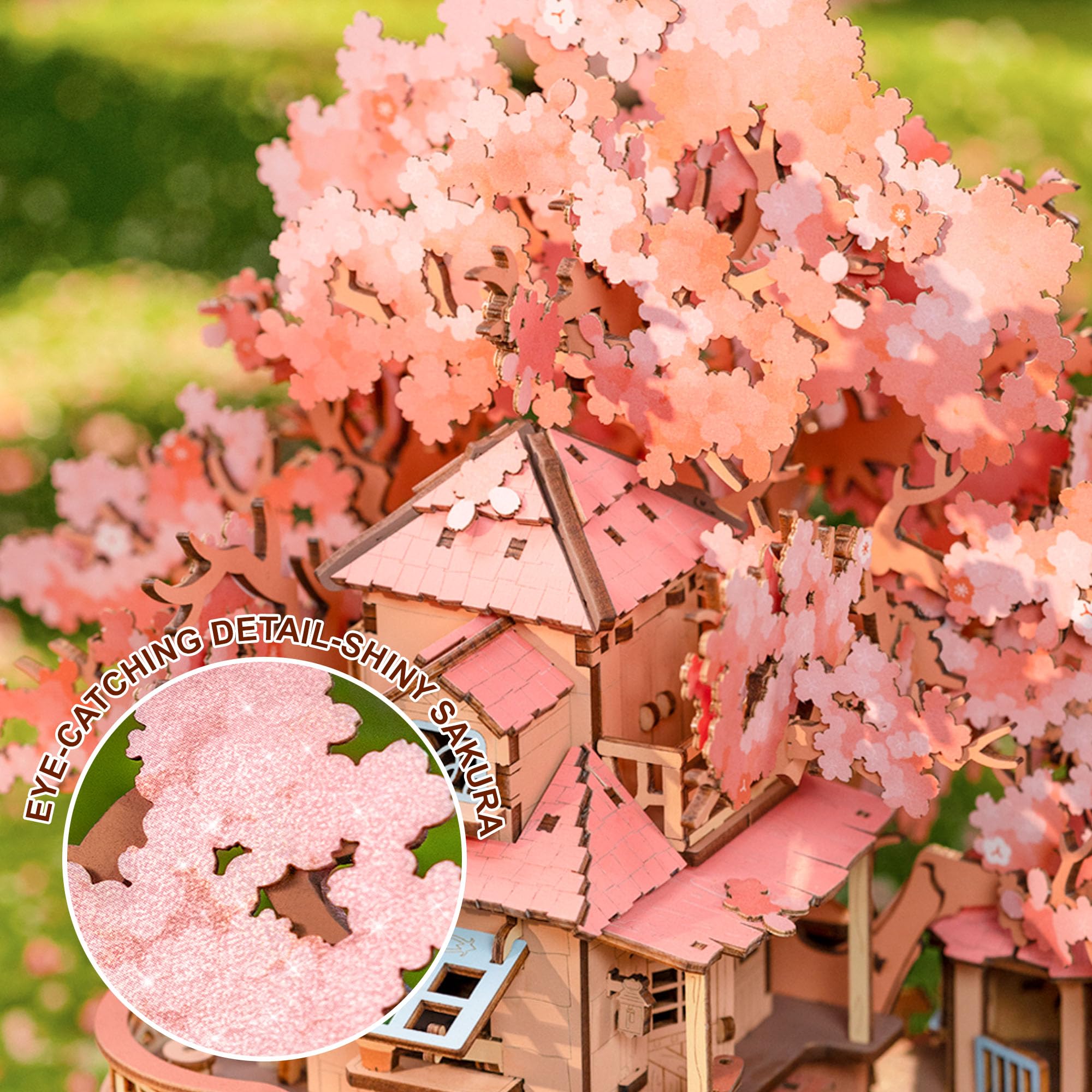 Rolife 3D Puzzles for Adults, Cherry Blossom Bonsai Tree Plants