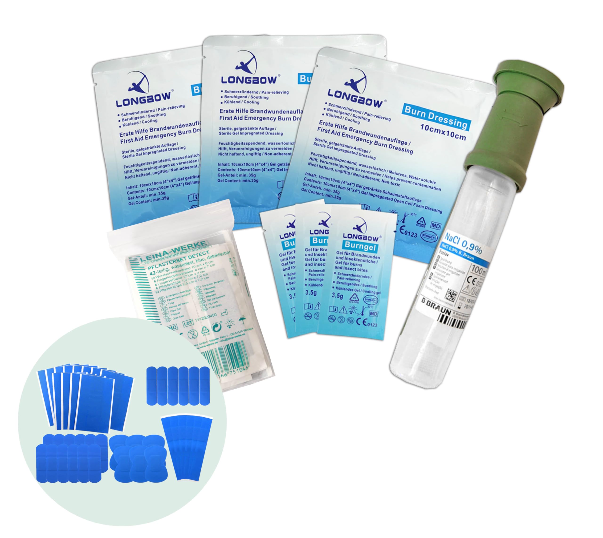 Erste-Hilfe-Koffer Gastro "PRO M5" für Betriebe nach aktueller DIN/EN 13157 inkl. Augenspülung + Brandgel + detektierbare Pflaster + Hydrogelverbände & Aushang + Aufkleber