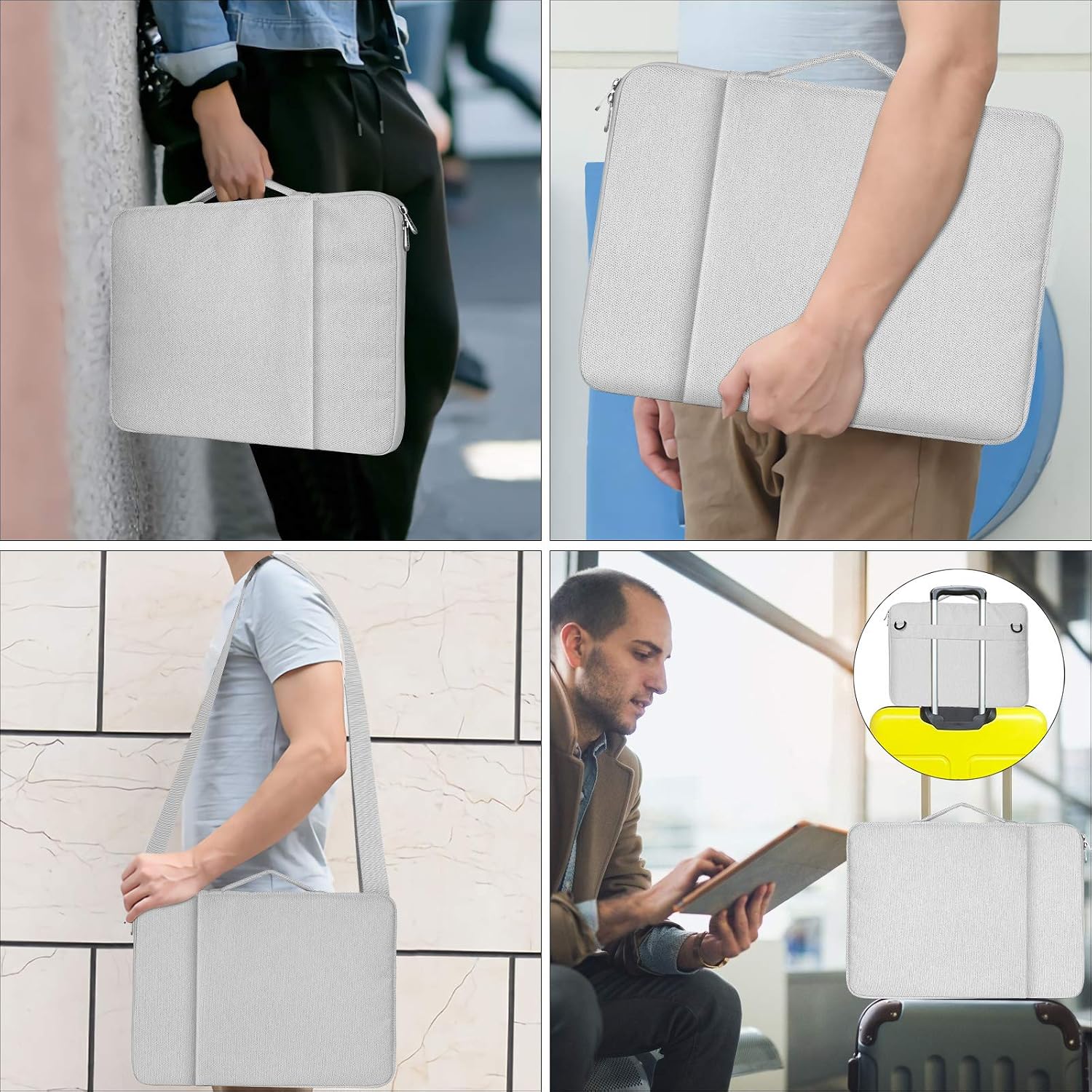 Rosa + piccola borsa con cerniera ZWOOS 15,6 pollici Borsa Porta PC  Custodia per Laptop Portatile Custodia per Laptop Tracolla per Lavoro  Adattato a MacBook PRO/Lenovo/Acer/Dell/HP/Samsung Borse per PC portatili  Informatica outlookplanningdevelopment 