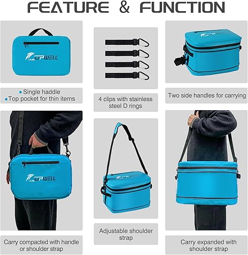 Miniatura 5 de UPWELL Accesorios para paddleboard SUP Cooler Deck Bag, PVC Paddle Board Dry Bag, 30 latas Surf Kayak Cooler Bag para tabla de remo, kayak