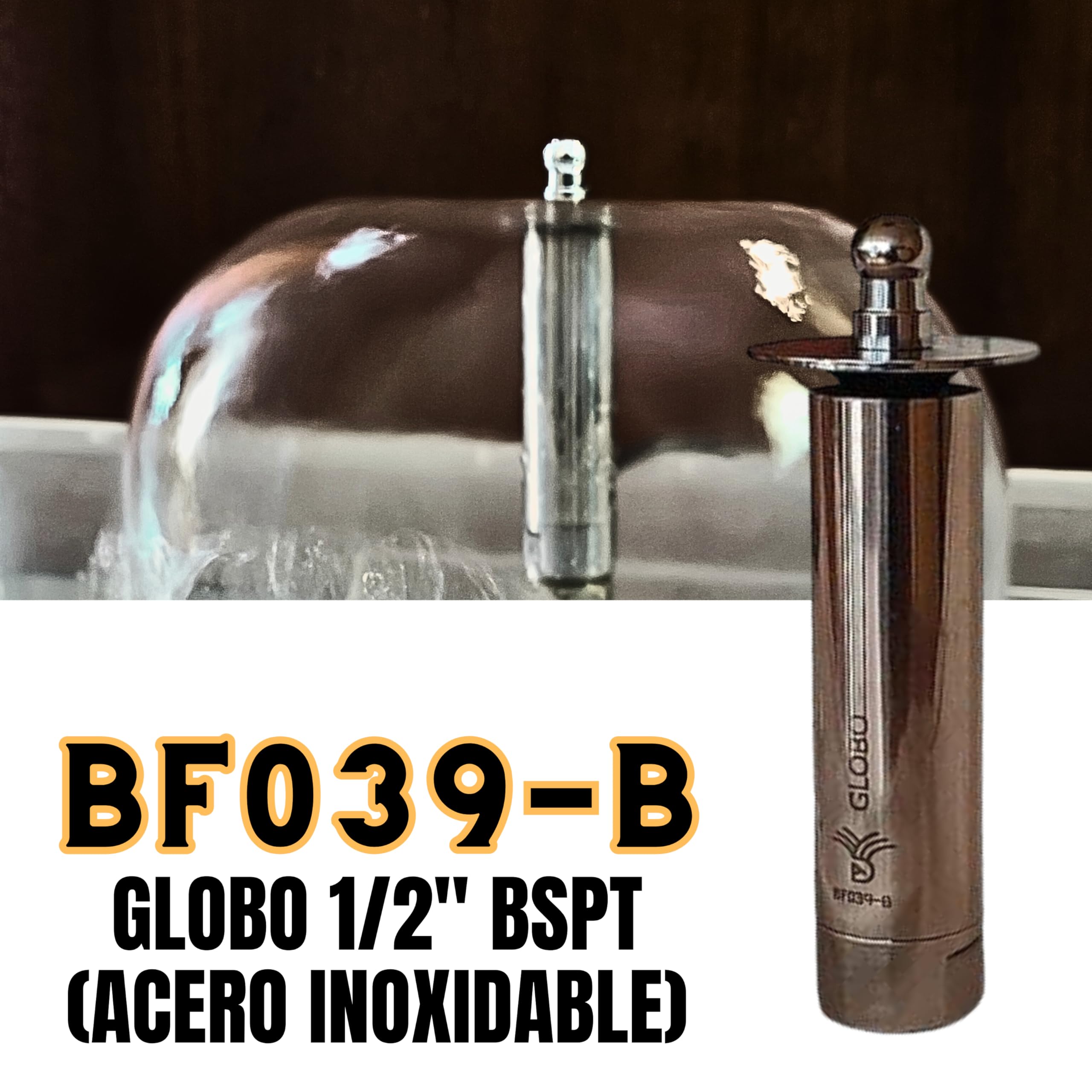 Ugelli per fontane da giardino – Palloncino da 1/2" in acciaio – Ugelli e beccucci per laghetti regolabili (BF039-B)