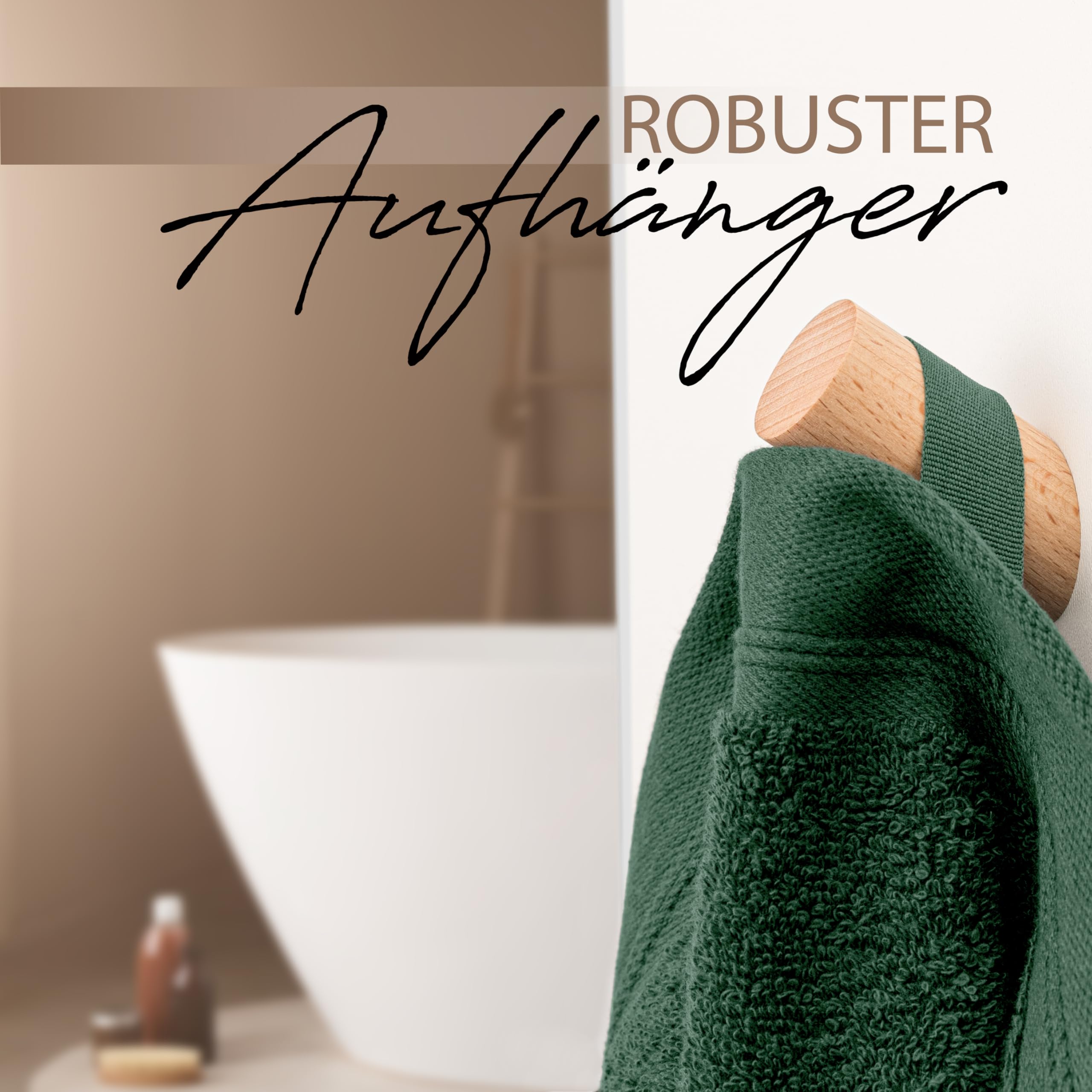 Hausfelder Duschhandtücher 4er Set 70x140cm, Dunkelgrün