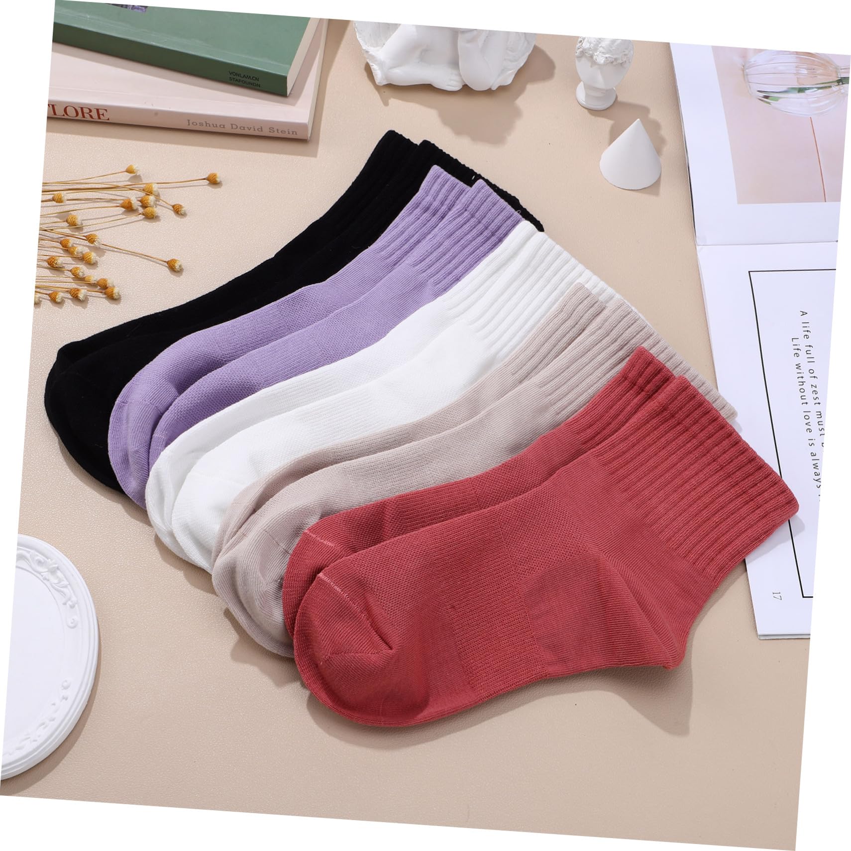 Beavorty Chaussettes Unisexe Adulte Décontractées en Coton 10 Paires Respirantes pour Femme Marche Fitness