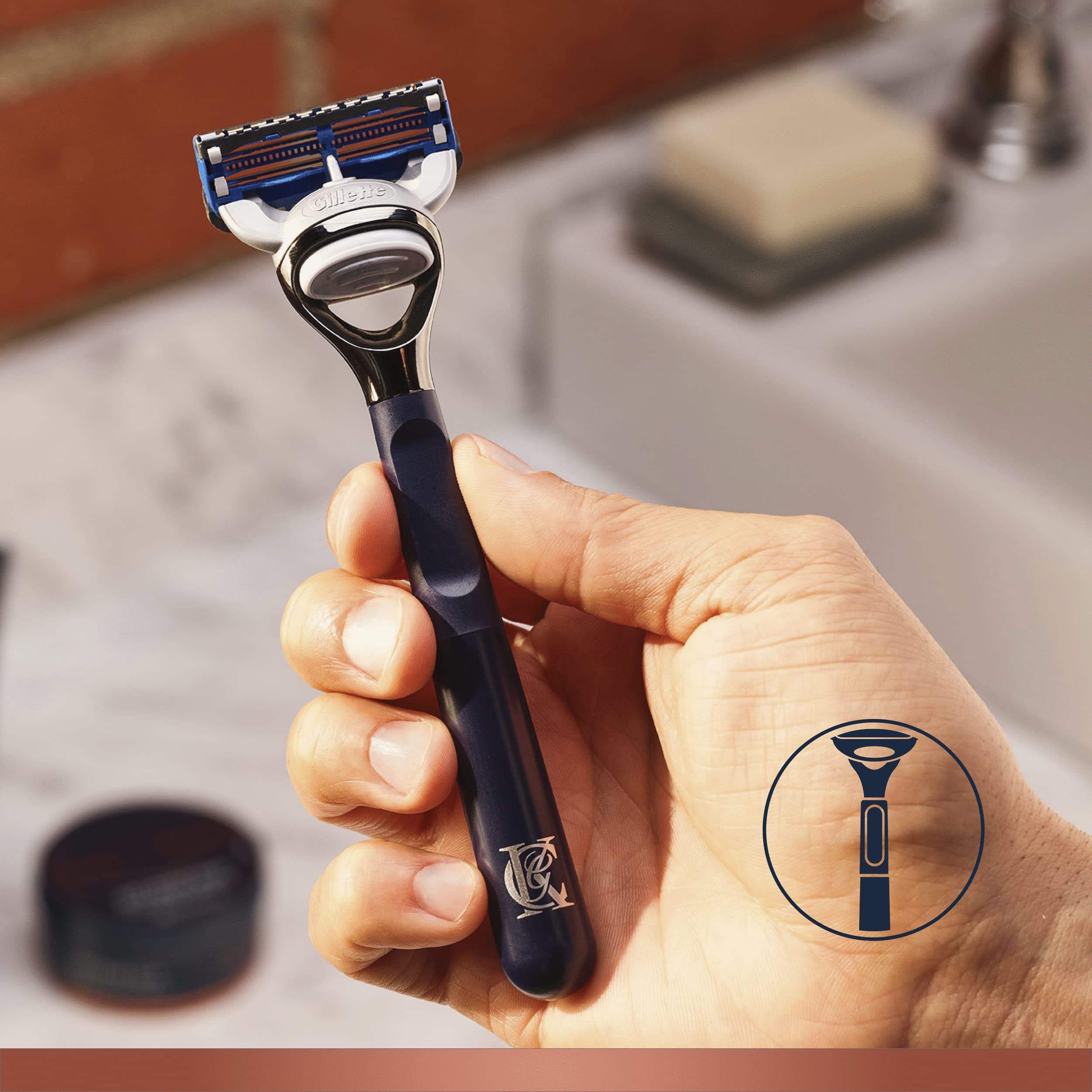 King C. Gillette Lamette per Rasoio di Sicurezza, Confezione da 3 Ricambi, con Rifinitore di Precisione e Struscia Lubrificante