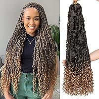 Vista 11 de Leeven 7 Paquetes Cabello Crochet Faux Locs con Puntas Rizadas 14 Pulgadas Pre-enrollado Goddess Locs Trenzas Crochet Cabello 84 Hebras Negro