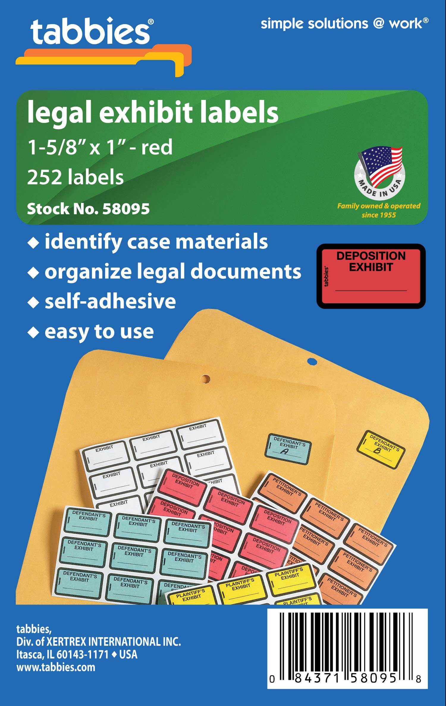 Snapklik.com : Tabbies Legal Exhibit Labels, Label: 1-5/8