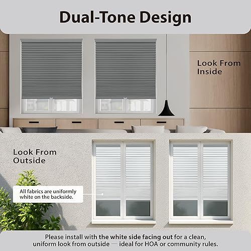 Miniatura 8 de DEZ Furnishings QMGR240840 - Persiana opaca inalámbrica de 1.5 pulgadas, gris ancla, 24 pulgadas de ancho x 84 pulgadas de alto