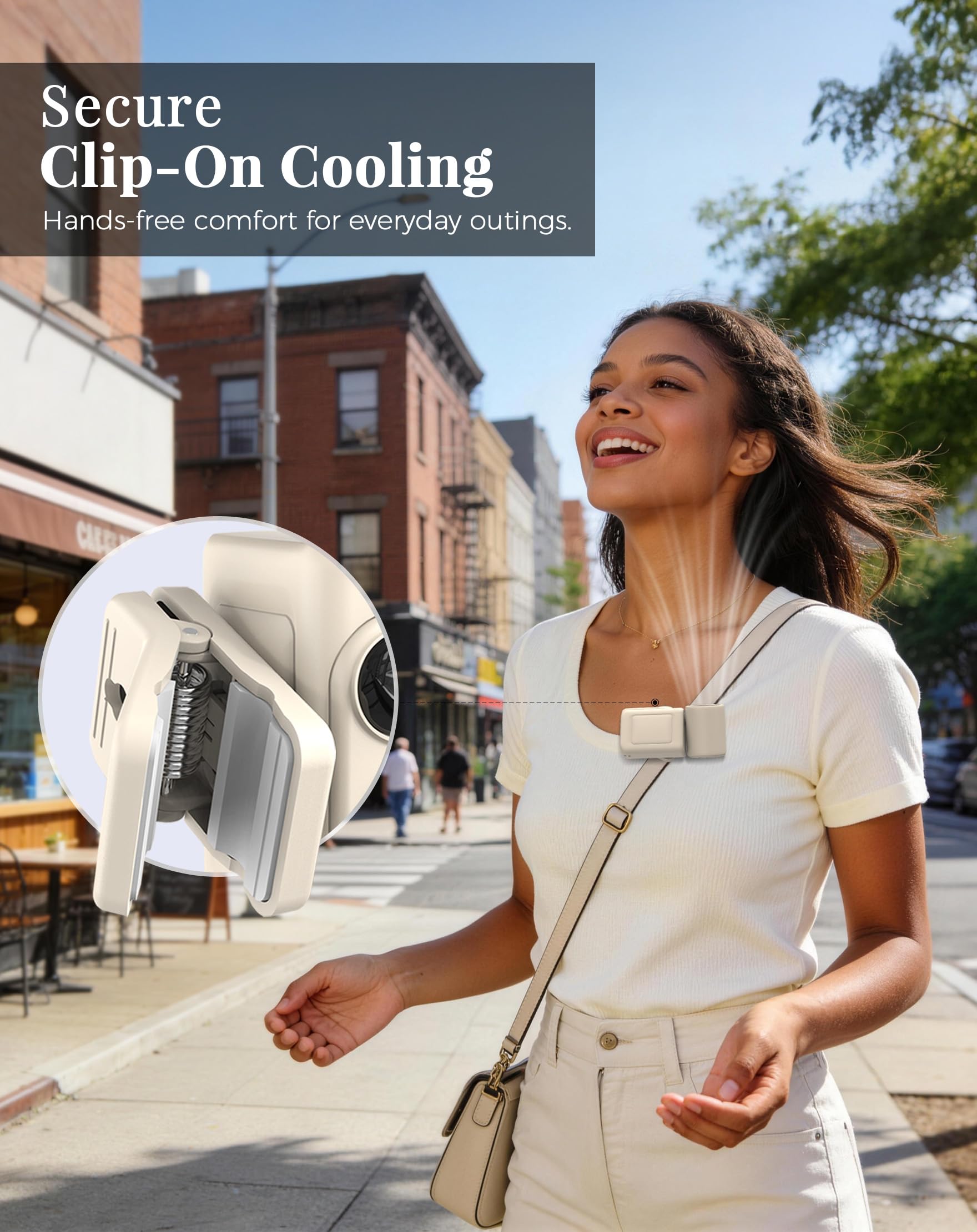 Hotsales Ventilatore portatile a clip, 13500 giri/min, mini ventilatore portatile ricaricabile con display a LED, girevole a 360°, clip staccabile, ventilatore da passeggino per bambini, essenziale da