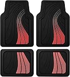 Road Comforts Car Floor Mats Full Set – Front & Rear Car Floor Mats with Aluminum Design, Anti-Slip Backing, All-Weather Protection, Trim-to-Fit Car Mats for Most Sedans, SUVs & Vans - Pink