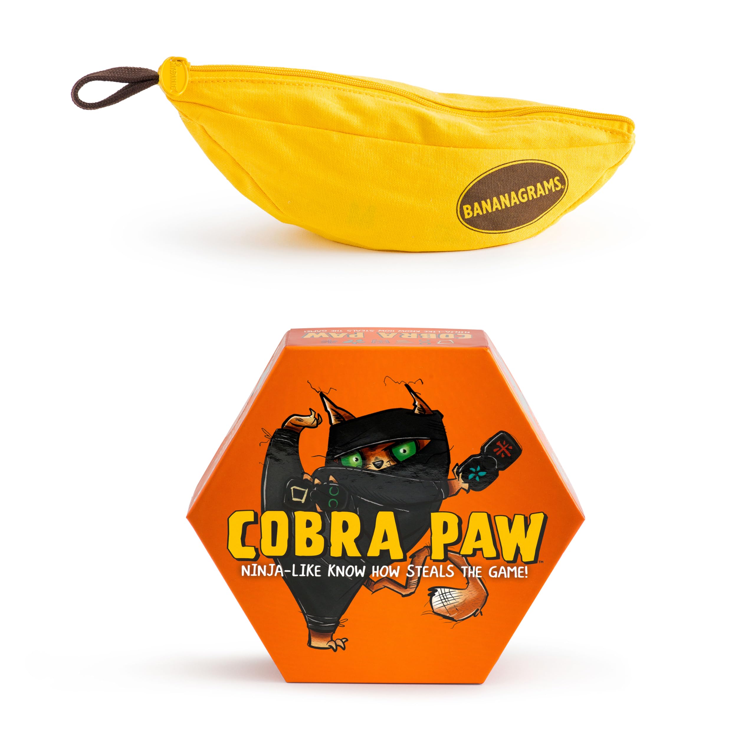 Bananagrams Classic & Cobra Paw Bundle. Fast-Paced Word Game & Tile-Snatching Fun for Kids & Families. Educational, Competitive, and Perfect for Game Nights, Parties, or On-The-Go Play.
