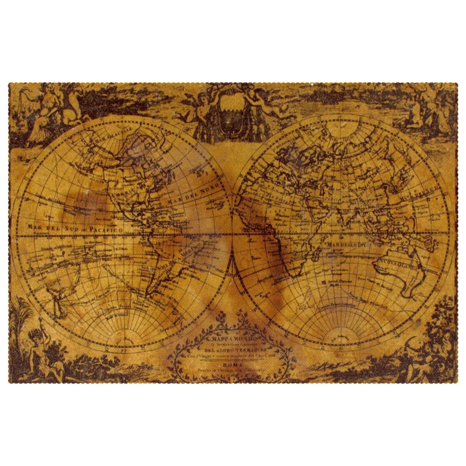 Set de table antidérapant et résistant à la chaleur motif vintage marron x6