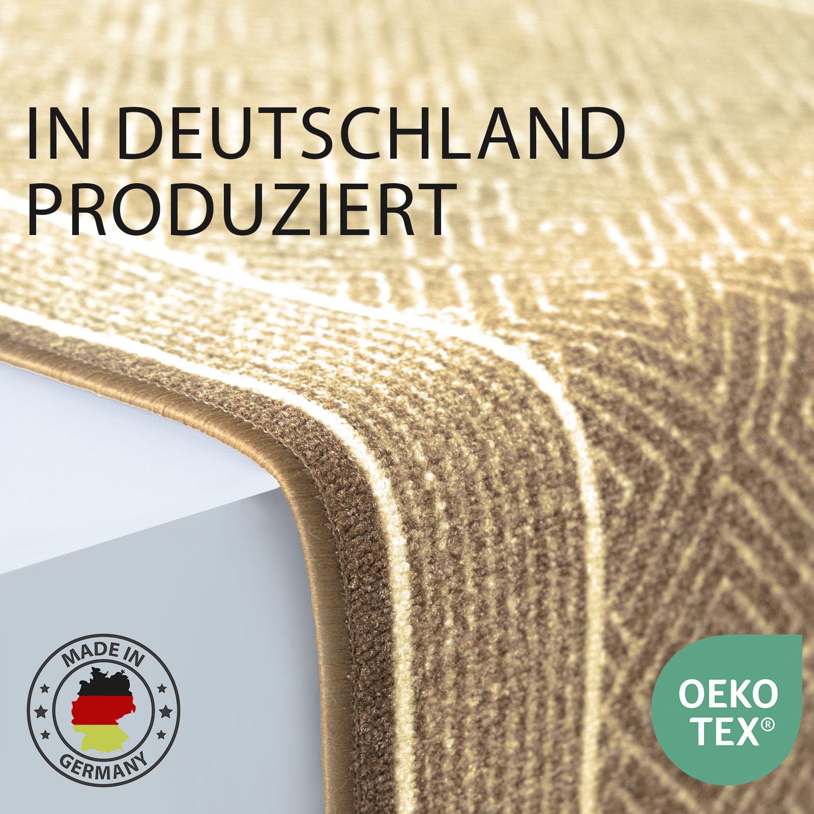 KARAT Premium Teppichläufer mit Muster - 80 x 500 cm, Beige - Modernes Rauten-Design - Teppich - Läufer für Küche, Flur & Wohnraum - Flurläufer Küchenläufer Flurteppich (Olymp)