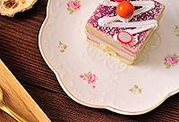 Vista 3 de Jusalpha Paquete de 2 platos llanos vintage de porcelana fina, plato de fruta/plato de postre FDPL04 (6 pulgadas)