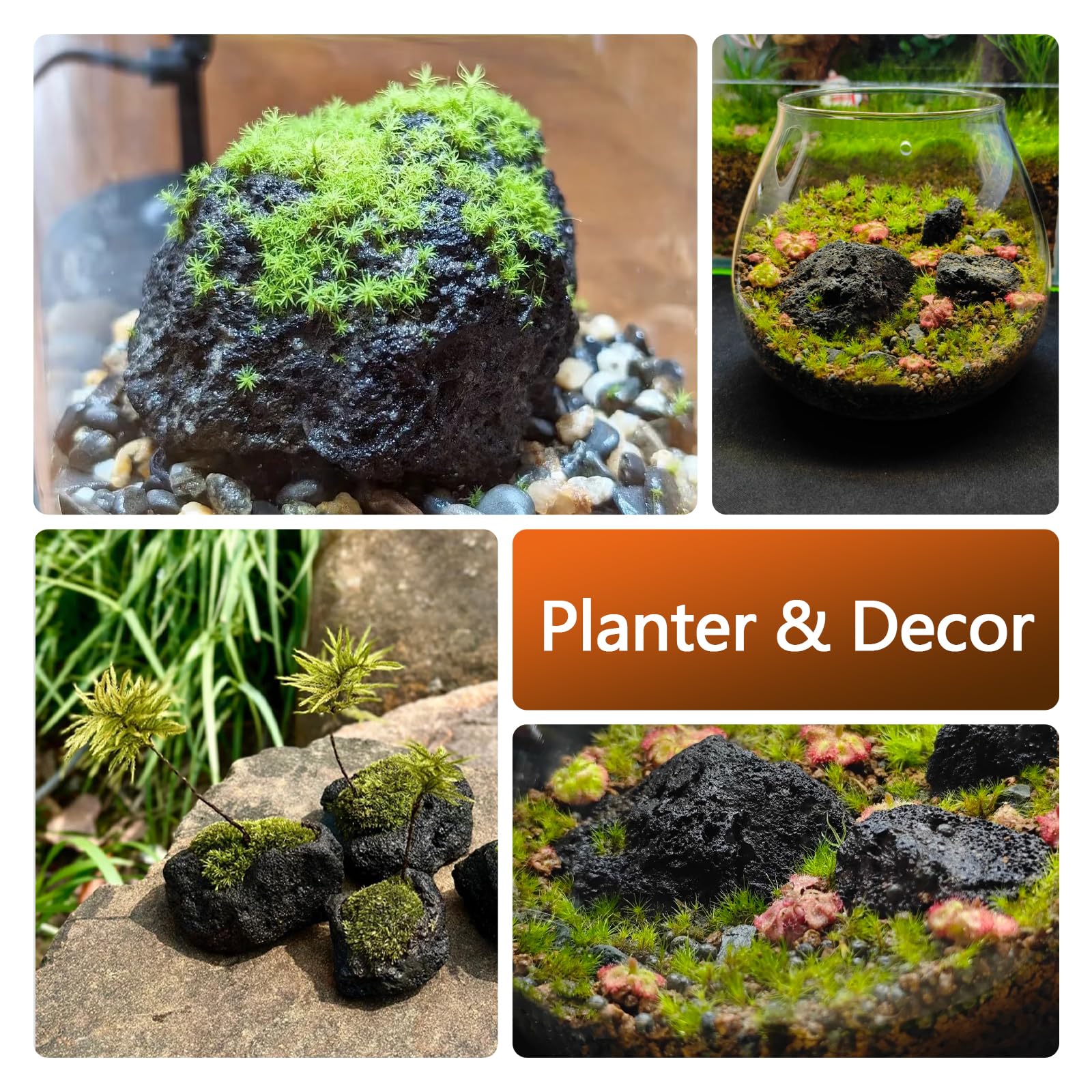 Pietre laviche vulcaniche naturali per braciere da 10,2 - 22,9 cm, rocce naturali per braciere, set di tronchi di gas, camini, paesaggistica decorativa e progetti di giardino all'aperto, 6-7