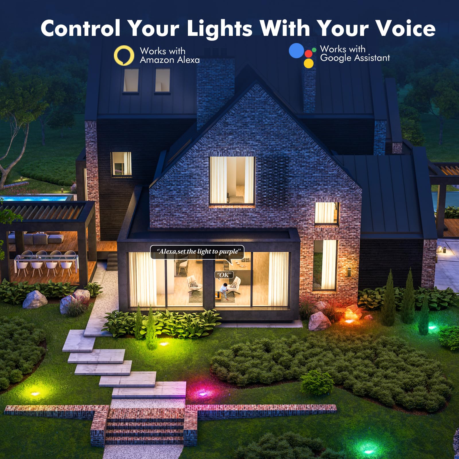Color Changing Led Landscape Lighting Well RGB Low Voltage Landscape