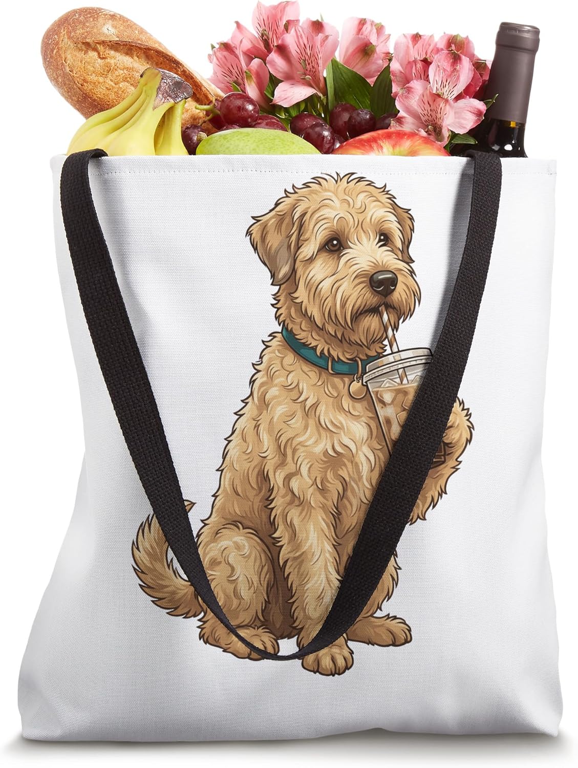 Soft Coated Wheaten Terrier Iced Coffee Lover Funny Dog Tote Bag