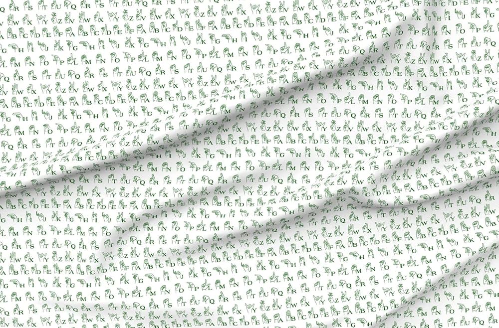 Amazon.com: Spoonflower Fabric - Sign Language Green