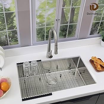 32-Inch Undermount Kitchen Sink - Delironexu 16 Gauge