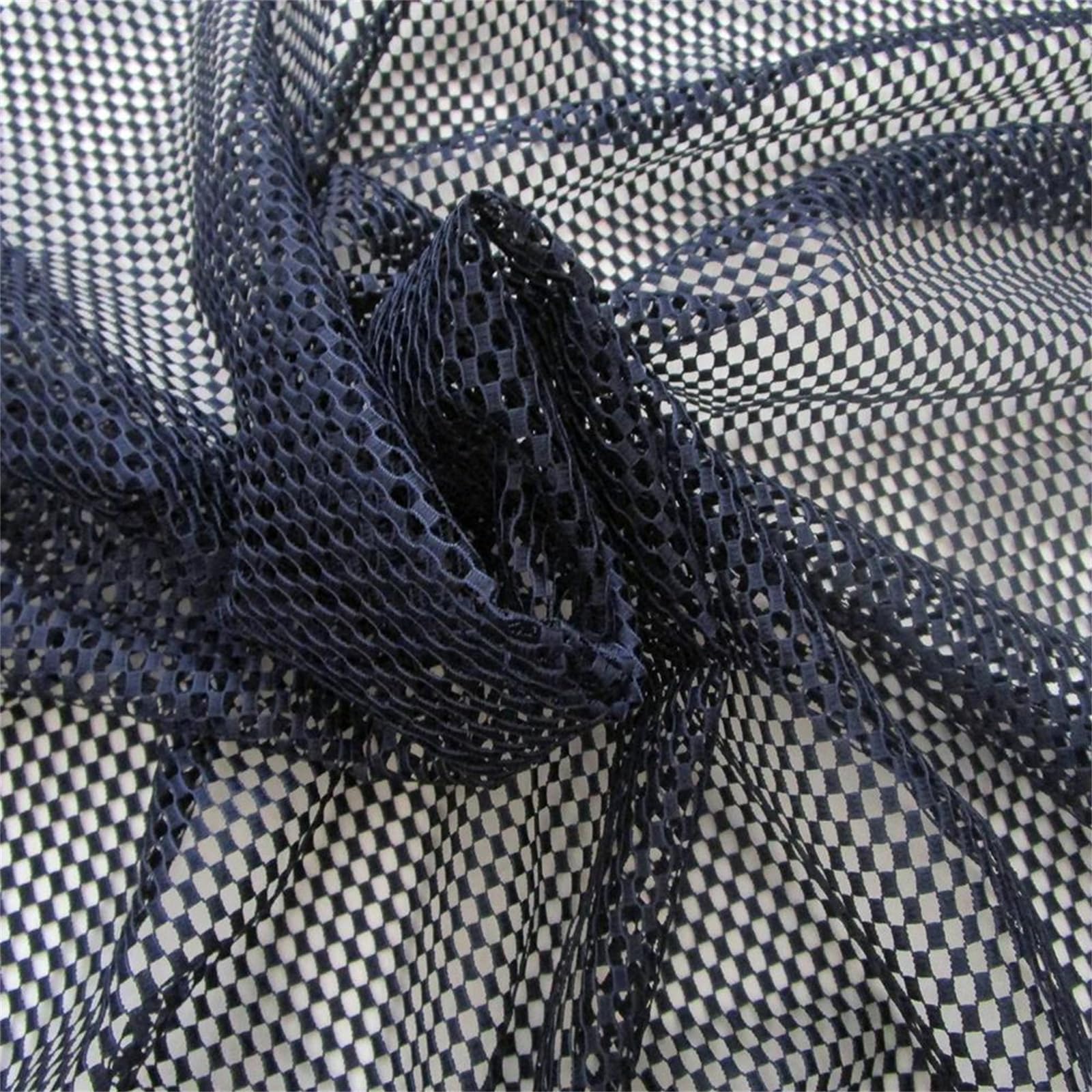 Sewing Polyester Embroidered Mesh Fabric Inelastic Multicolor 90cmx145cm for Dress Skirt(Navy,Many Yards not Cut)