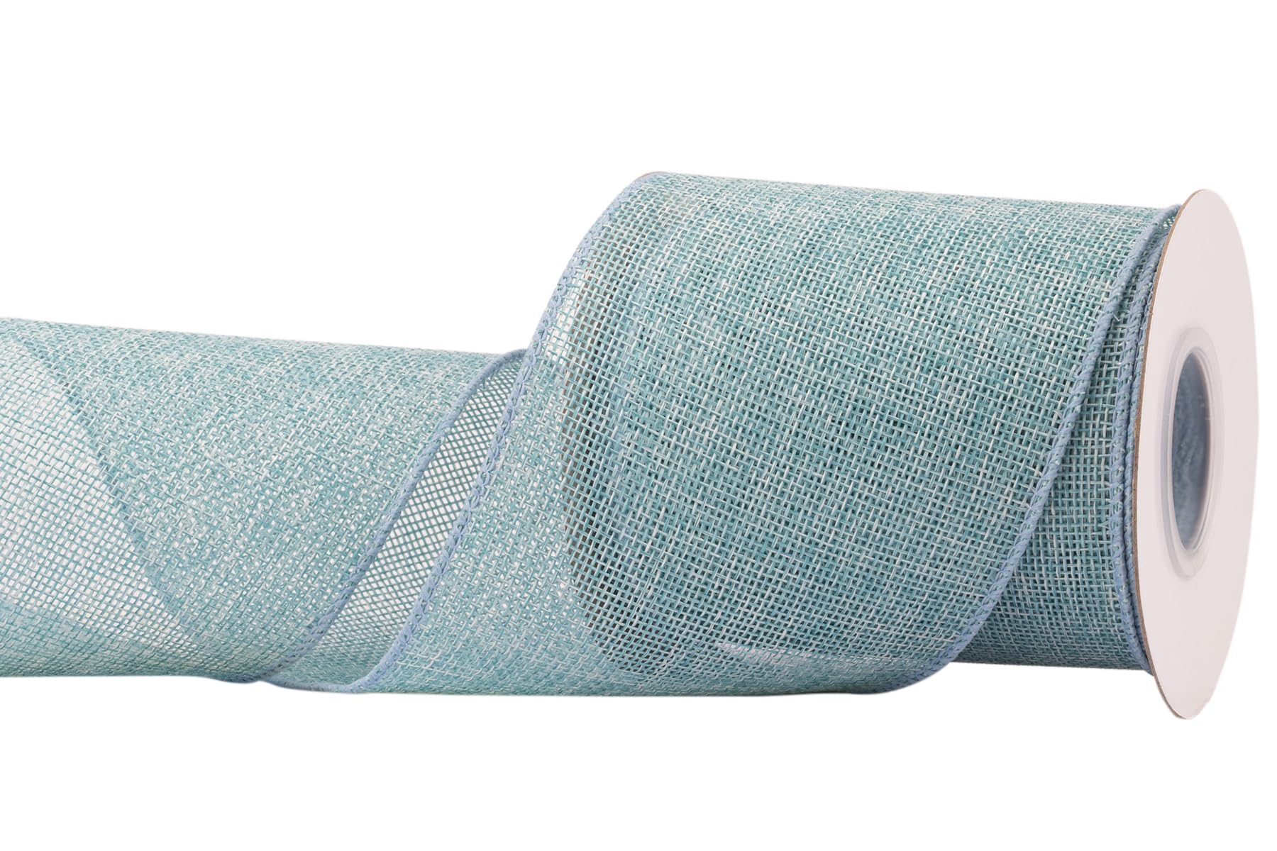 Joycrosso Burlap Wired Edge Ribbon 100mm x 9 Meters, Island Blue, Ideal for Crafting, Gift Wrapping, Wreath, Christmas Tree, and Rustic Wedding Decorations — image 1