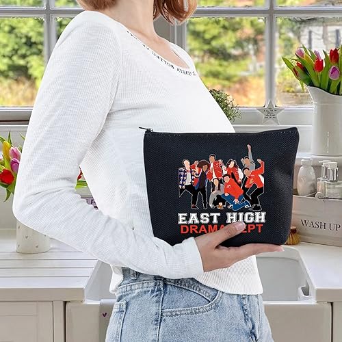 Miniatura 6 de LEVLO Bolsa de maquillaje cosmética para fanáticos de la película de Broadway, regalo de East High Drama Dept Dept con cremallera, bolsa para