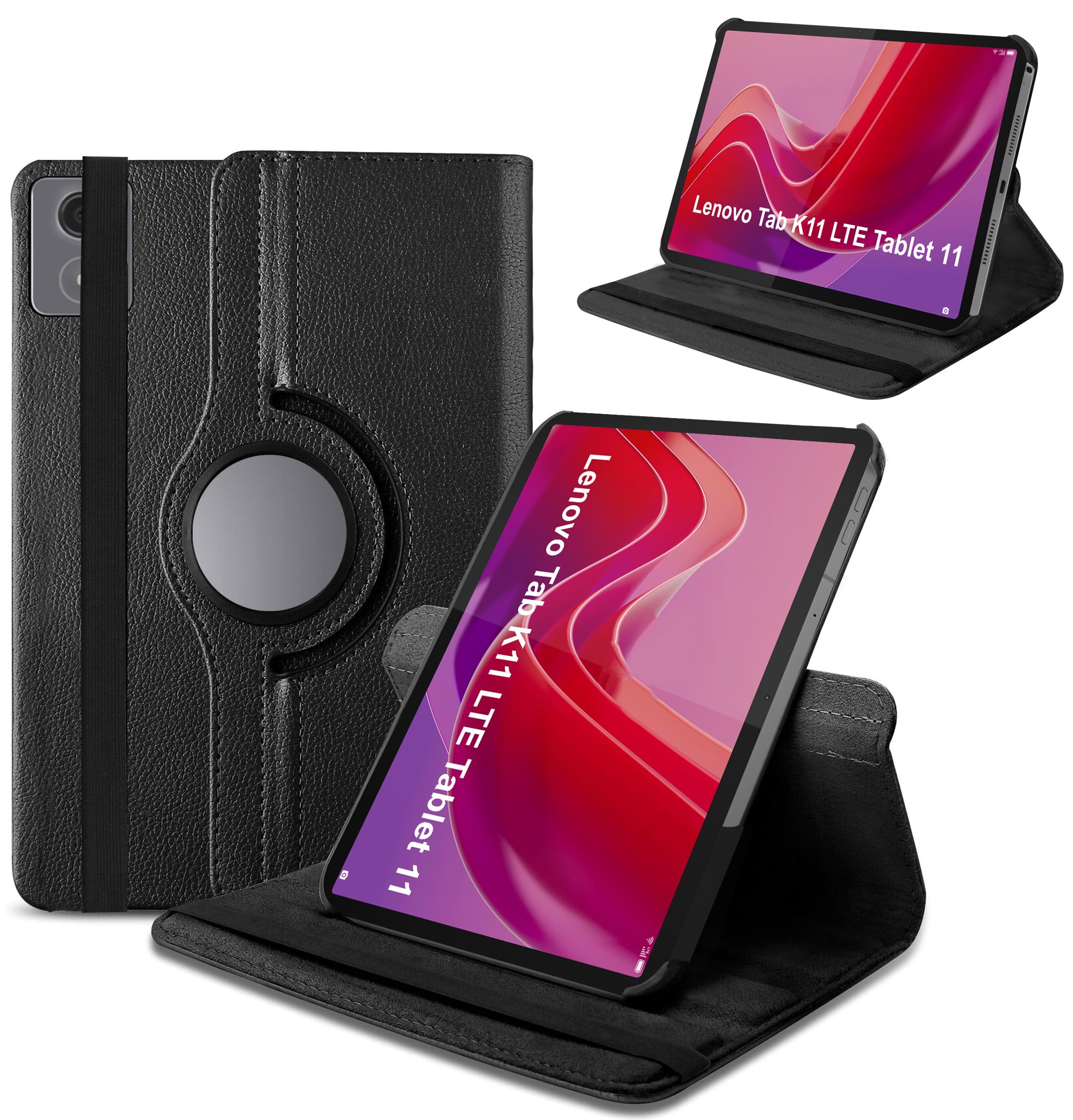 TGK 360 Rotatable Smart Flip Case Cover for Lenovo Tab K11 11 Inch (Black)-image-19