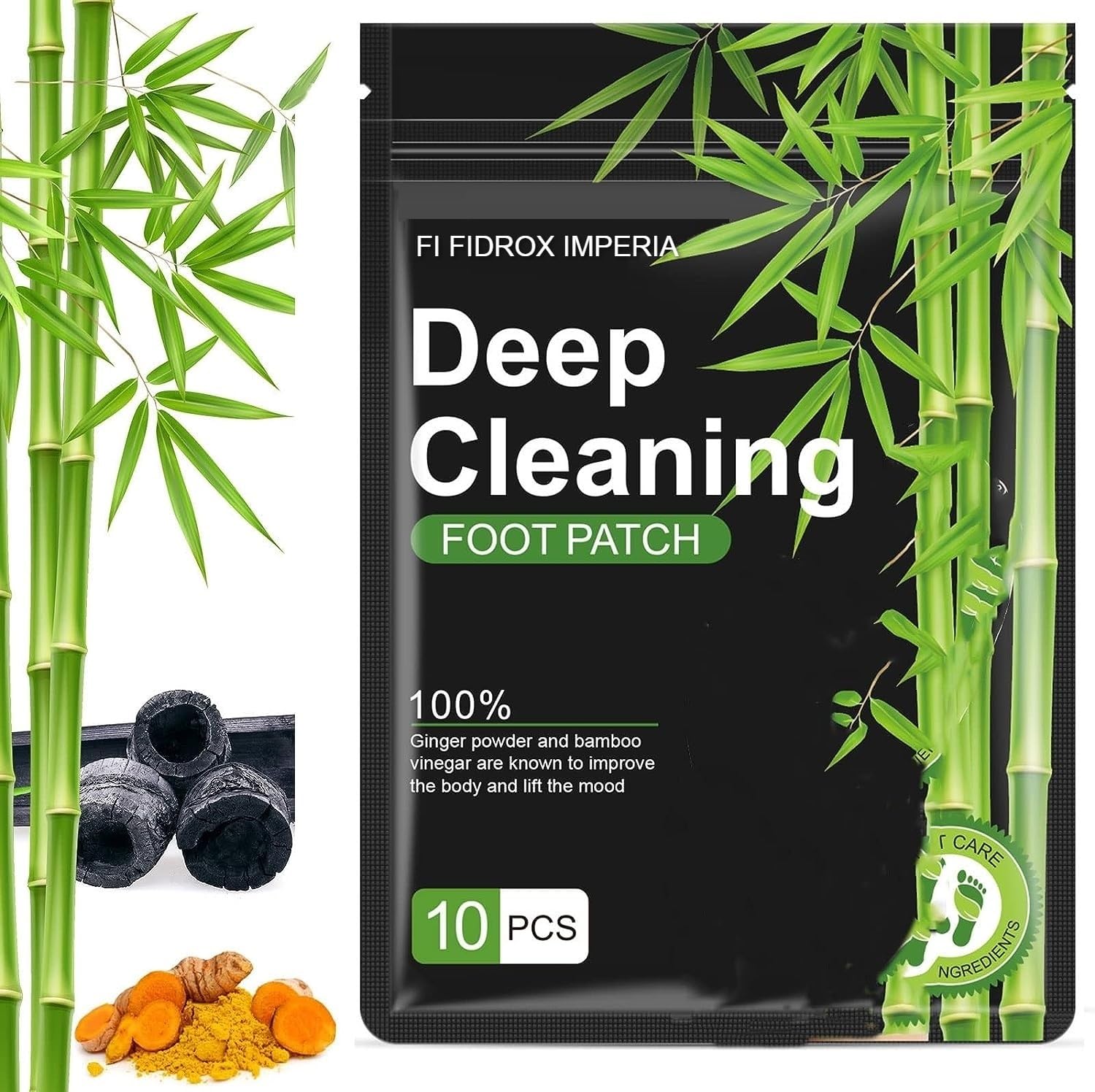 FIDROXIMPERIA Organic Detox Foot Patches for Men & Women | Natural Ginger Foot Pads with Herbal Ingredients | Cleansing Toxin Remover, Stress Relief & Sleep Support | Adhesive Foot and Body Detox Pads (50 Pads)