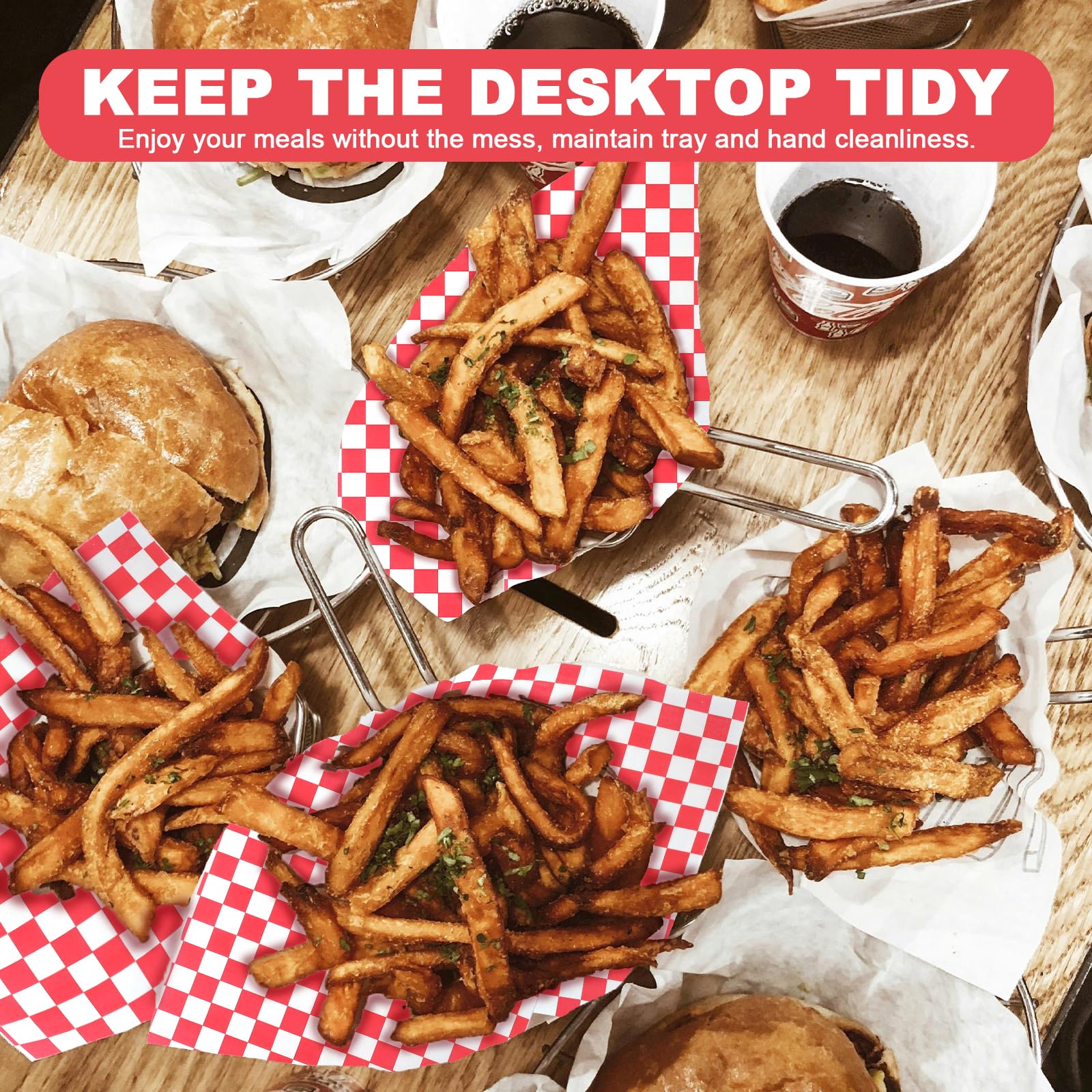 Carta Per Hamburger A Scacchi - 100 Fogli 10x11 Pollici Antiaderente E Impermeabile - Foto 7