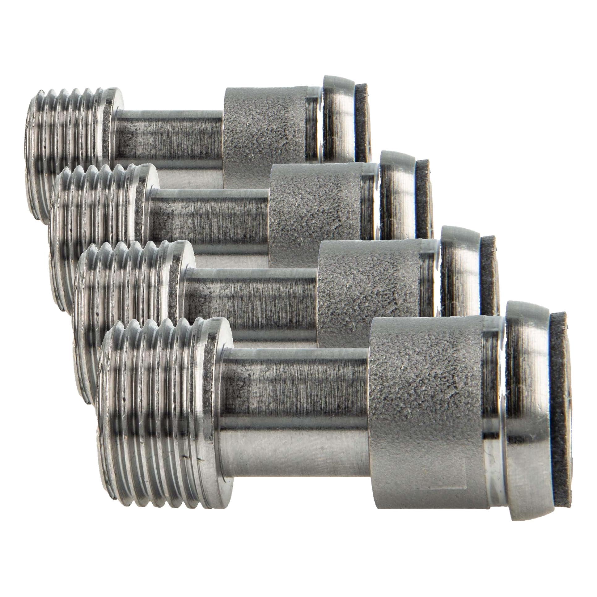 tecuro Heizkörper Ausgleichstülle mit Eurokonus x 1/2 Zoll (DN15) Aussengewinde, temperaturbeständig bis 110 °C, max. 7 bar, Messing vernickelt (Packung mit 4)
