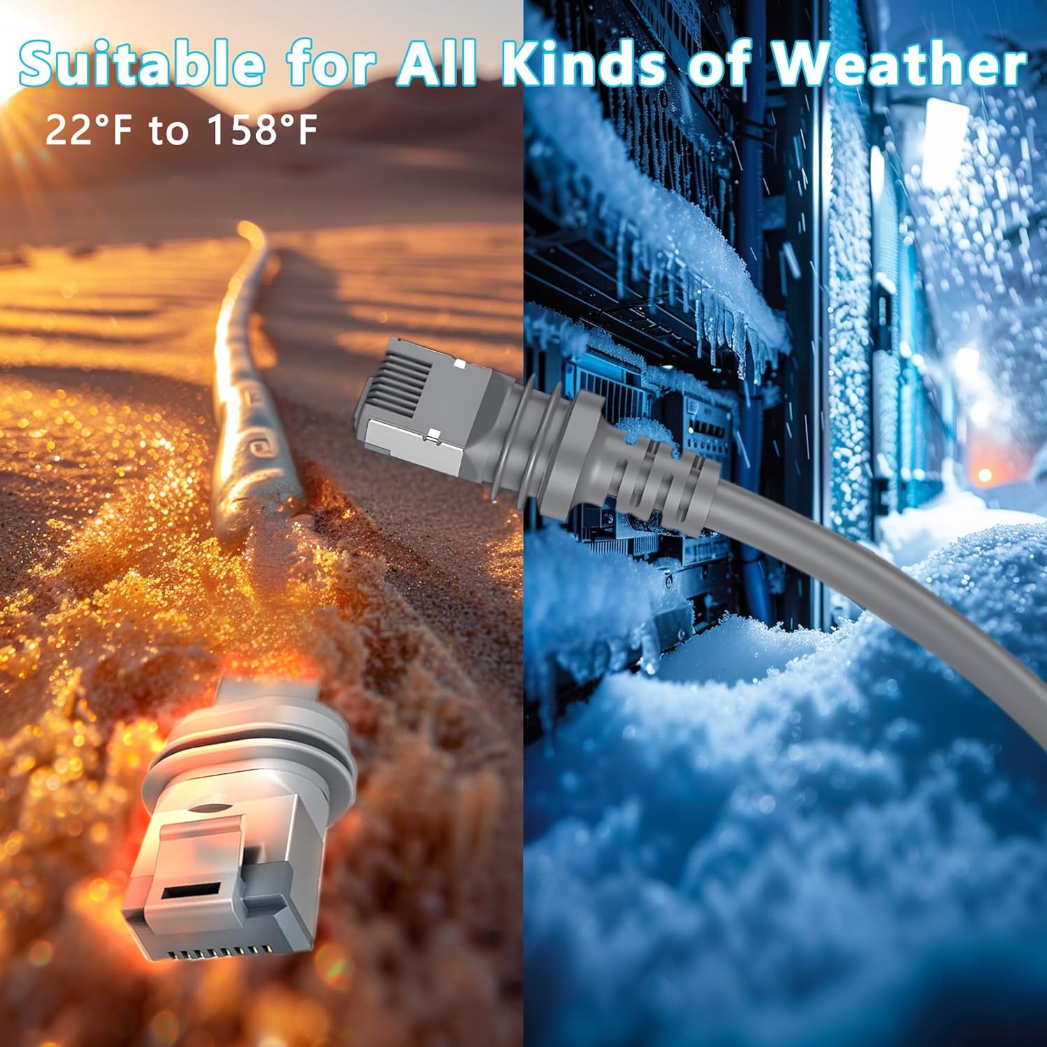 2000Mbps High Speed RG6 Coaxial Compatible with Starlink Cable Gen 3, 252FT IP68 Waterproof Shielded UV Resistant for Satellite V3 Router Ethernet Cord Extension