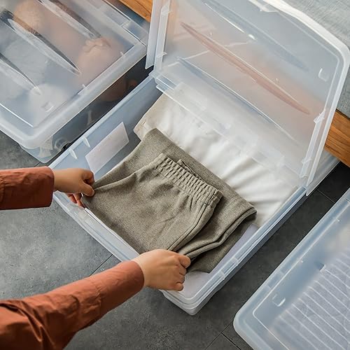 Miniatura 9 de Citylife - Paquete de 2 contenedores de almacenamiento de plástico de 31 cuartos de galón con tapas de doble apertura, contenedores de