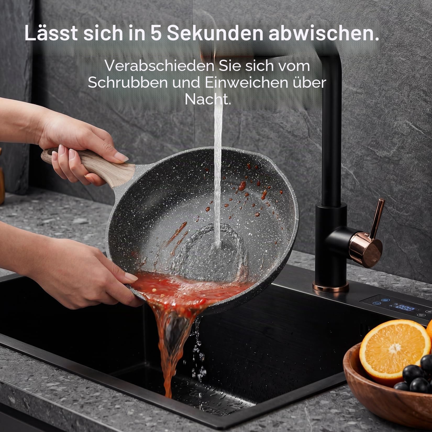 JEETEE Pfannenset 3 Teiliges, Bratpfanne set 20cm 24cm 28cm, Induktion Geeignet,Aus Geschmiedetem Aluminium mit Antihaftbeschichtung, für alle Herdarten,PFOA-frei(Grau)