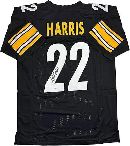 Camiseta de fútbol negro de Najee Harris autografiada/firmada Pittsburgh JSA COA