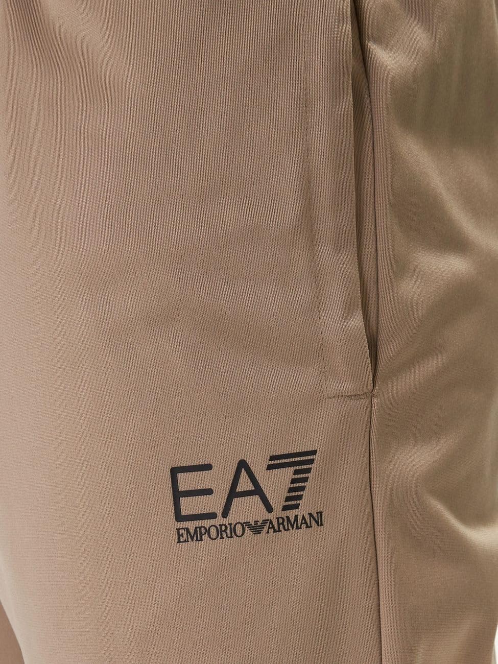 EA7 Męski Dres Z Logo I Zamkiem Błyskawicznym, Black/Gold