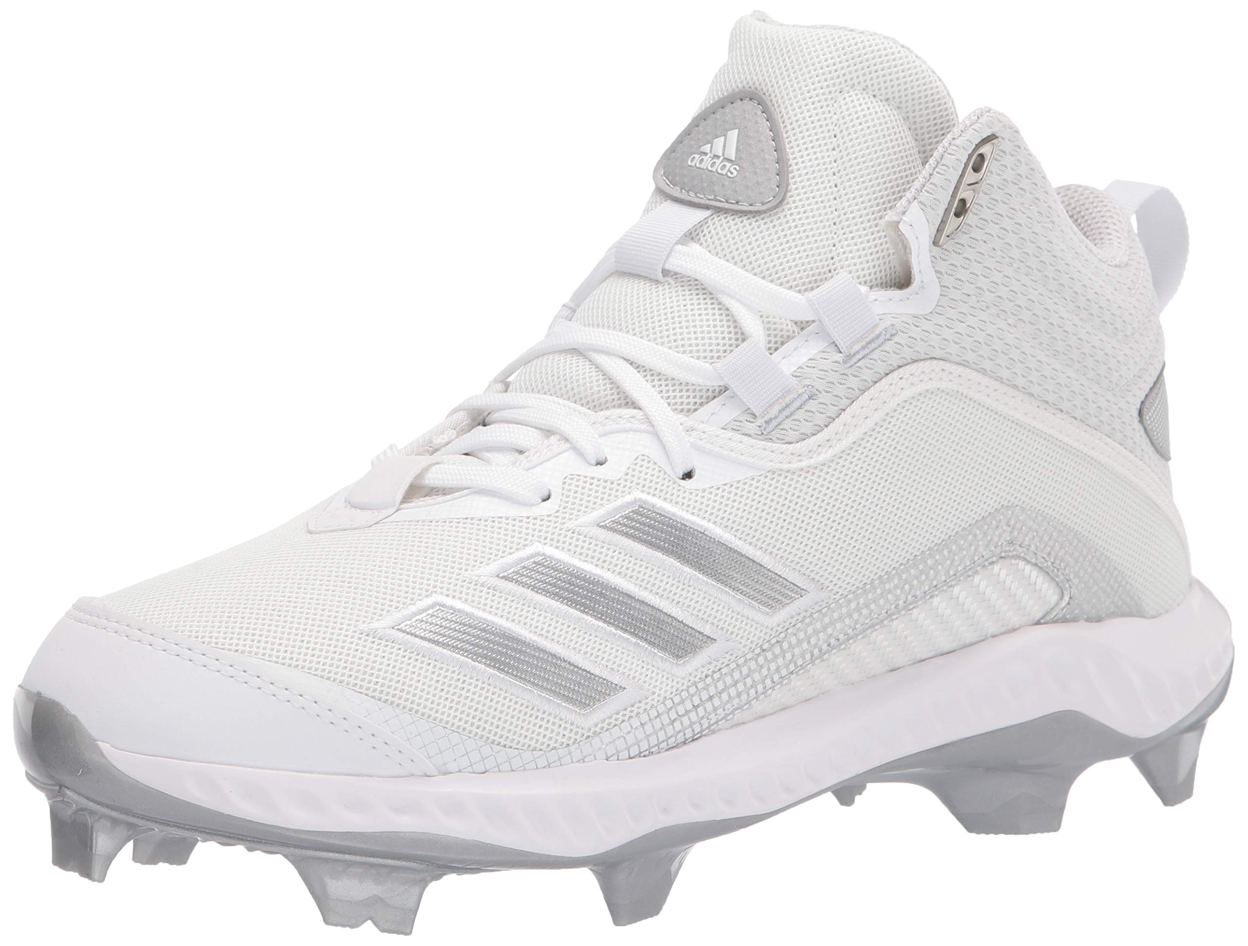 adidas Men's FV9366 Baseball Shoe, White/Silver/Light Grey, 17