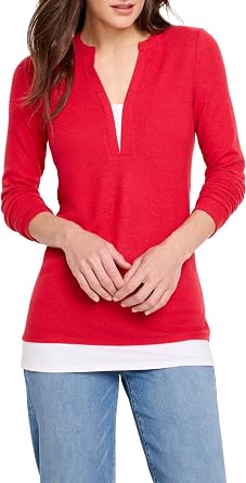 NIC+Zoe Womens Cozy Mix Media Layer Top