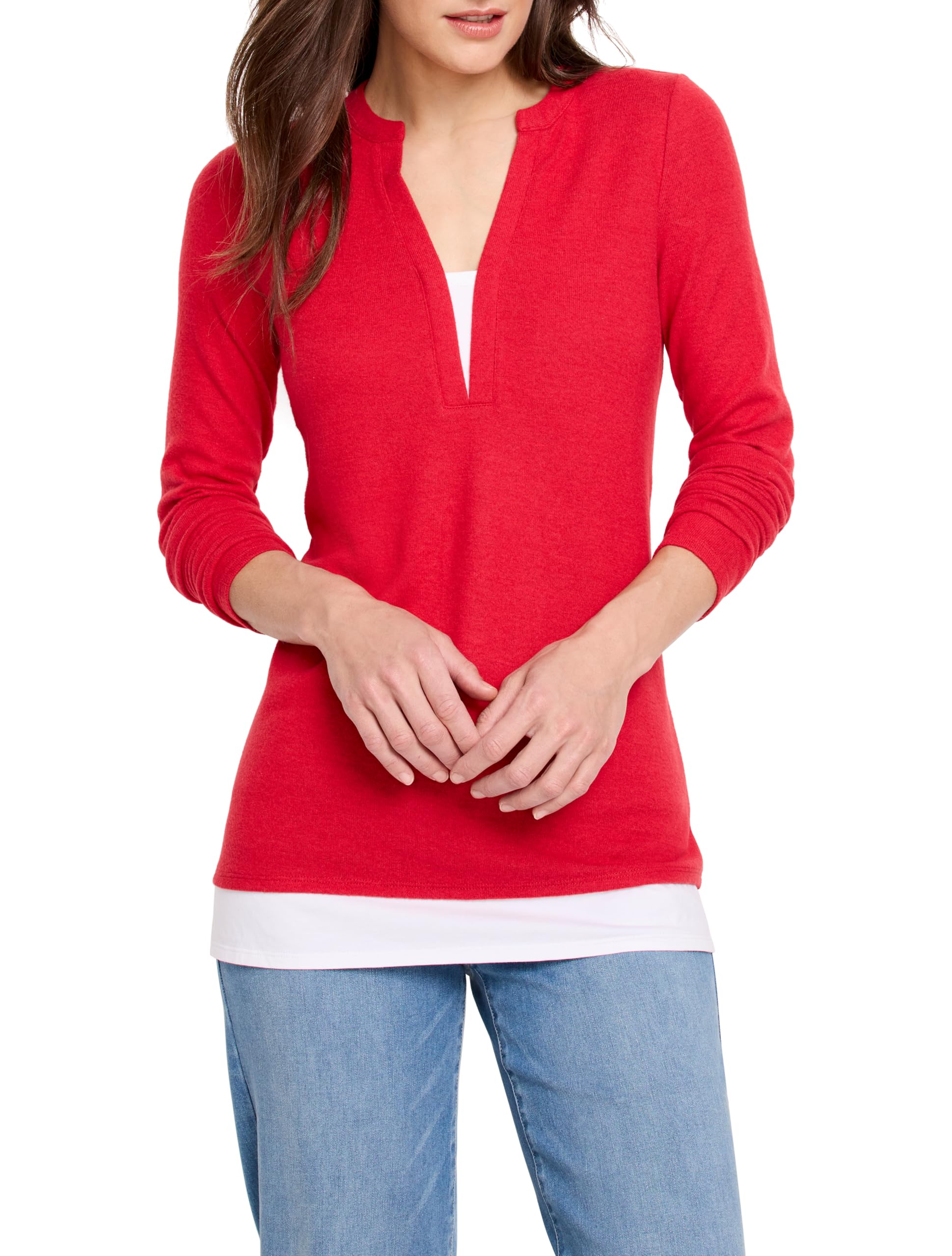 NIC+ZOE Women's Cozy Mix Media Layer Top