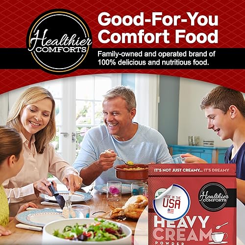 Miniatura 8 de Healthier Comforts Crema Láctea en Polvo Orgánica (72% de Mantequilla) Certificada USDA Orgánica, Kosher Sin Gluten, Sin GMO, Apto para Keto
