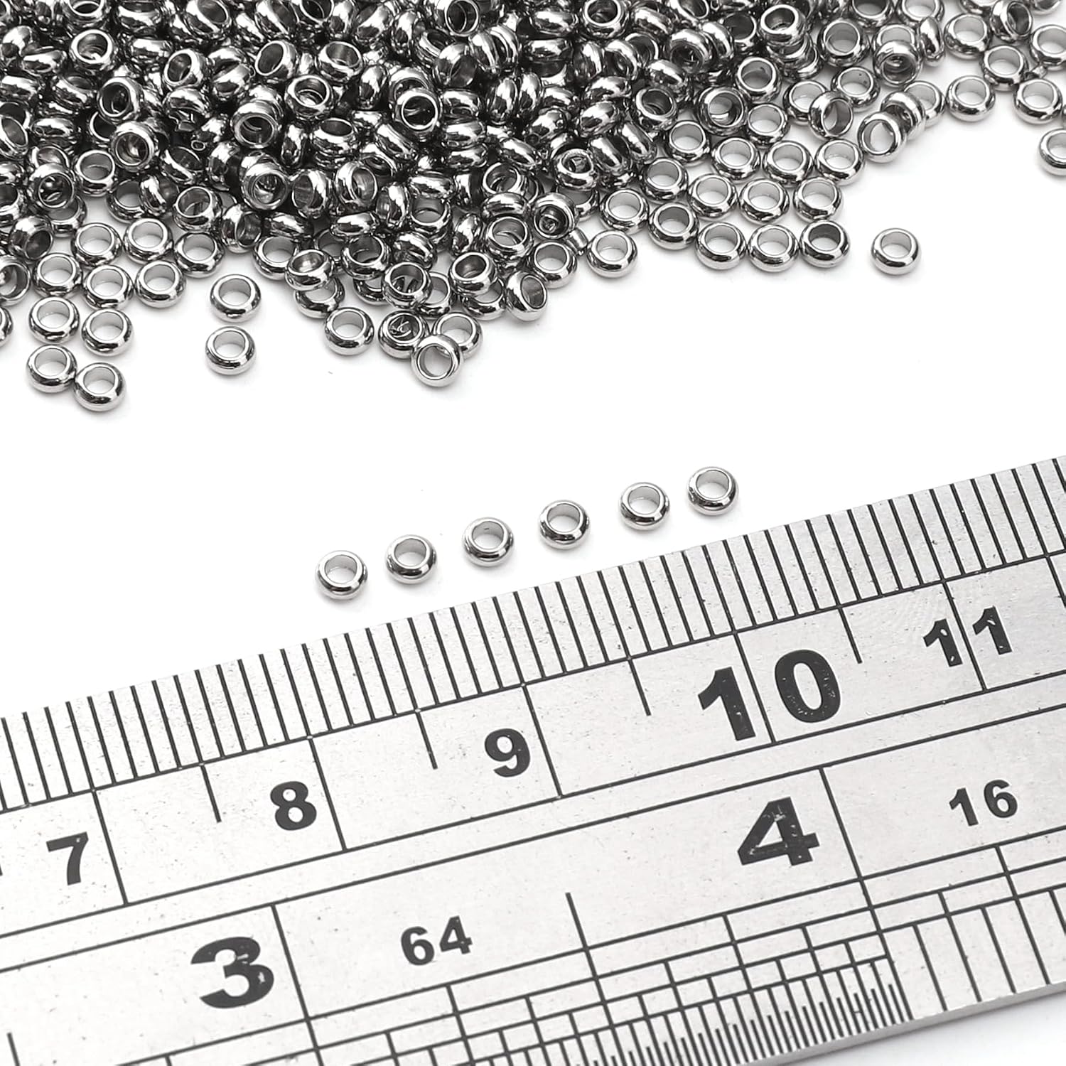 304 Stainless Steel Round Crimp Beads 2.5mm 1000pcs for Jewelry DIY Making and Repairing image 3
