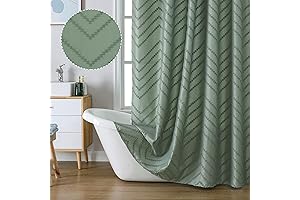 Chevron Sage Green Boho Shower Curtain 72x78 inches