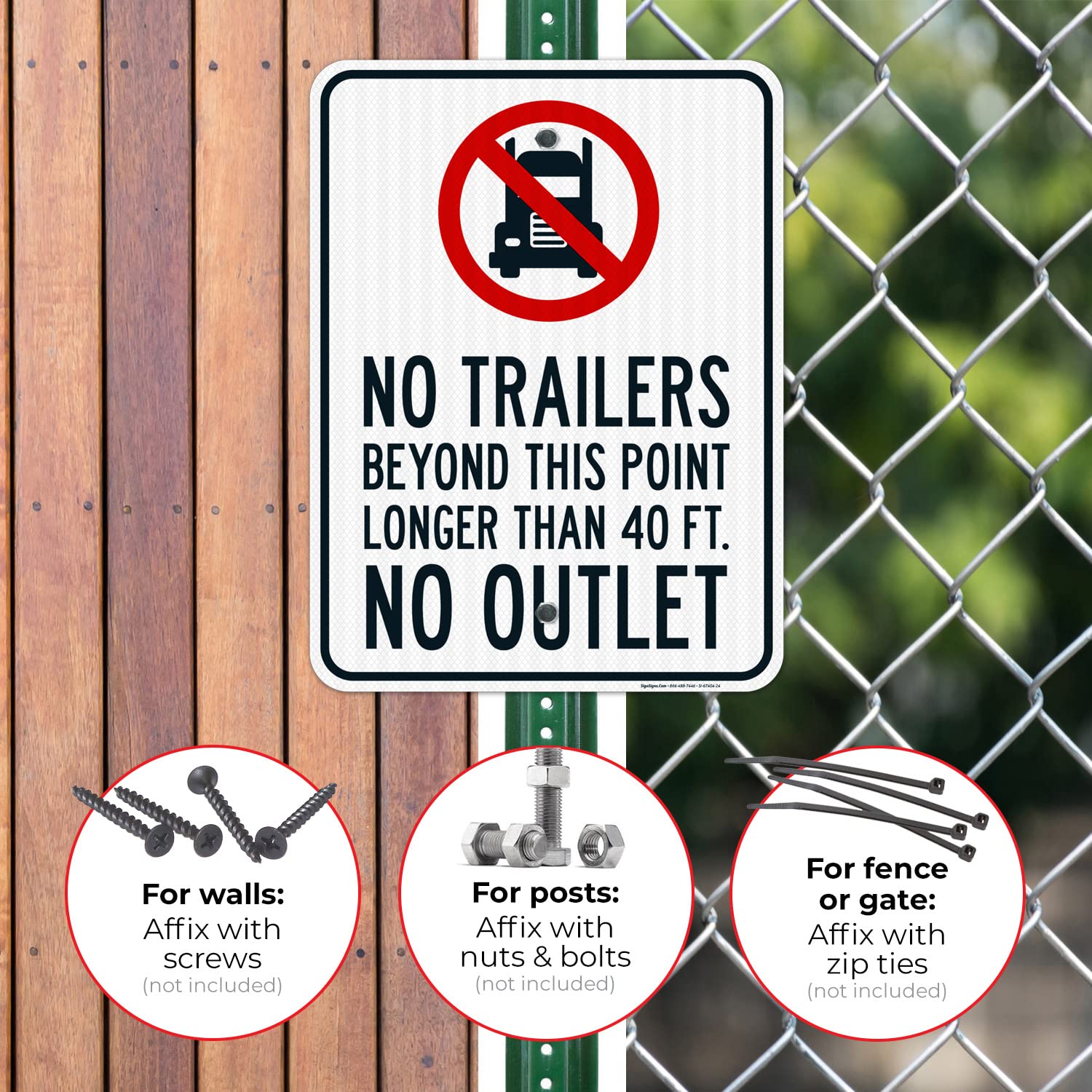 "No ORVs Beyond This Point" Sign - 18x24 Inch Reflective Aluminum, Rust-Proof, Fade Resistant, Made In USA By Sigo