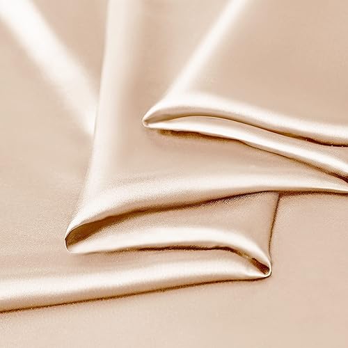 Vista 86 de Manyshofu Satin King Sheets Set - 4 Piece, Camel Gold, Cooling & Luxury Bedding (1 Fitted, 1 Flat, 2 Pillow Cases)