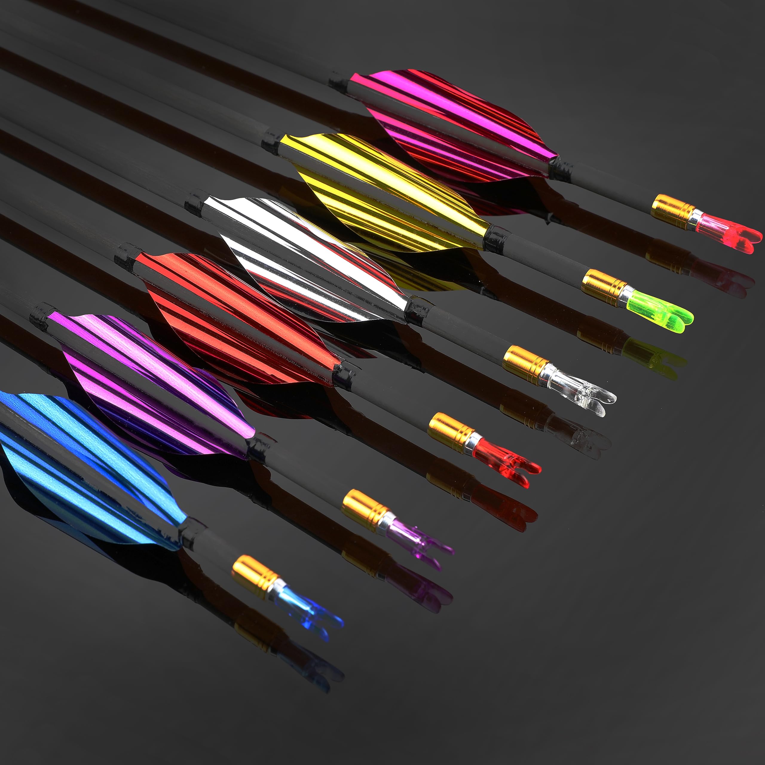 ELONG OUTDOOR 12Pcs 28" Tiro Con L'Arco Frecce In Carbonio Freccia Da Caccia Con Cocca A Testa Larga Sostituibile Girevole Per Arco Ricurvo Arco Composto - Foto 10