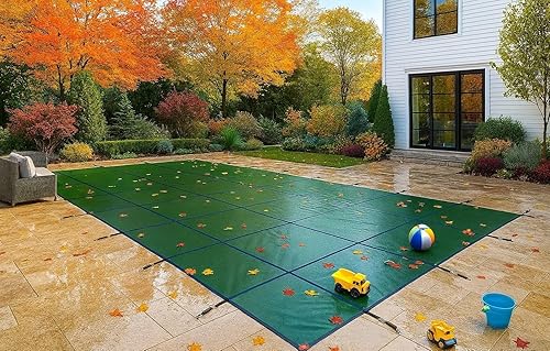 Vista 12 de WaterWarden Cubierta de seguridad sólida para alberca enterrada, cumple F1346 de la ASTM según UL, triple costura, con accesorios, 16 x 40 pies