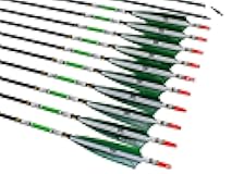 TTFLY FLETCHING 31 inch Carbon Arrows Green Turkey Feather Targeting Arrows Archery with Screw-in Field Tips Hunting&Practice(12 Pack)