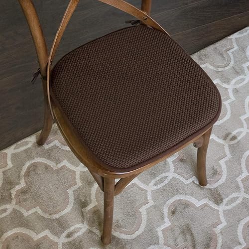 Miniatura 2 de Sweet Home Collection - Cojines de espuma viscoelástica con tiras, goma antideslizante y diseño de panal de abejas y esquinas redondeadas de 16 x 16